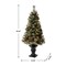 Set of 2/3 4ft/5ft/6ft Flocked Pinecone Christmas Potted Porch Tree With Warm White Lights